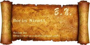 Boris Ninett névjegykártya